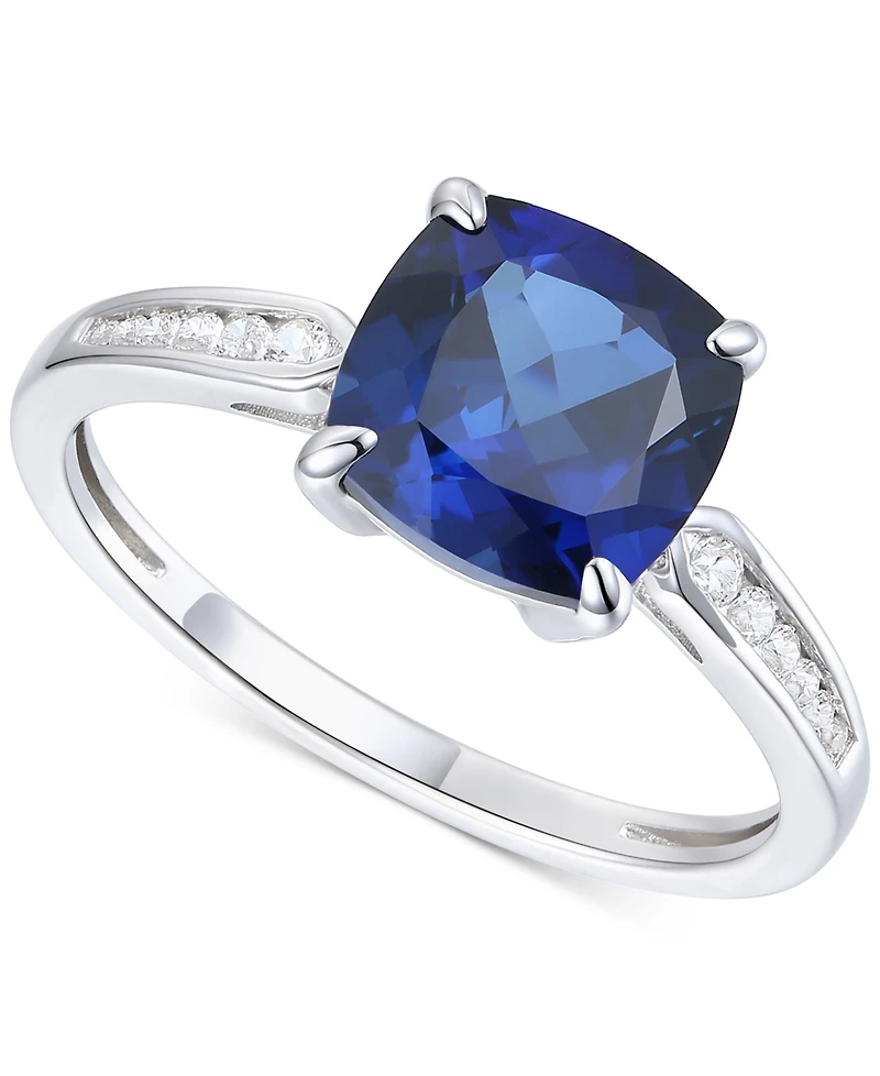 Amethyst (1-7/8 ct. t.w.) & Lab-Grown White Sapphire (1/10 Cushion Ring 14k Gold-Plated Sterling Silver (Also Additional Gemstones)