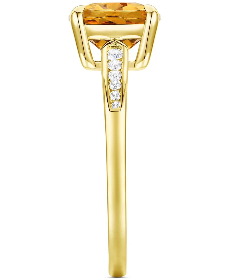 Amethyst (1-7/8 ct. t.w.) & Lab-Grown White Sapphire (1/10 Cushion Ring 14k Gold-Plated Sterling Silver (Also Additional Gemstones)