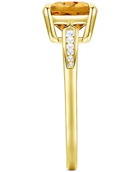 Amethyst (1-7/8 ct. t.w.) & Lab-Grown White Sapphire (1/10 Cushion Ring 14k Gold-Plated Sterling Silver (Also Additional Gemstones)