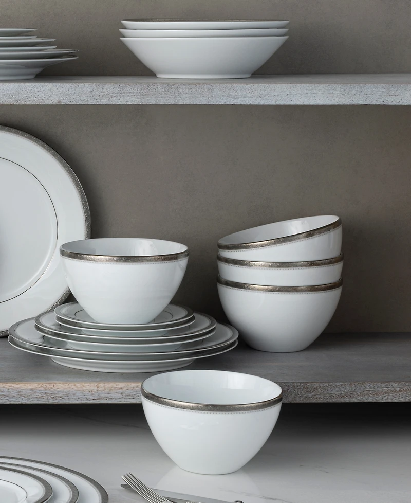 Noritake Charlotta Platinum 30-Piece Dinnerware Set, Service For 6