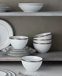 Noritake Charlotta Platinum 30-Piece Dinnerware Set, Service For 6