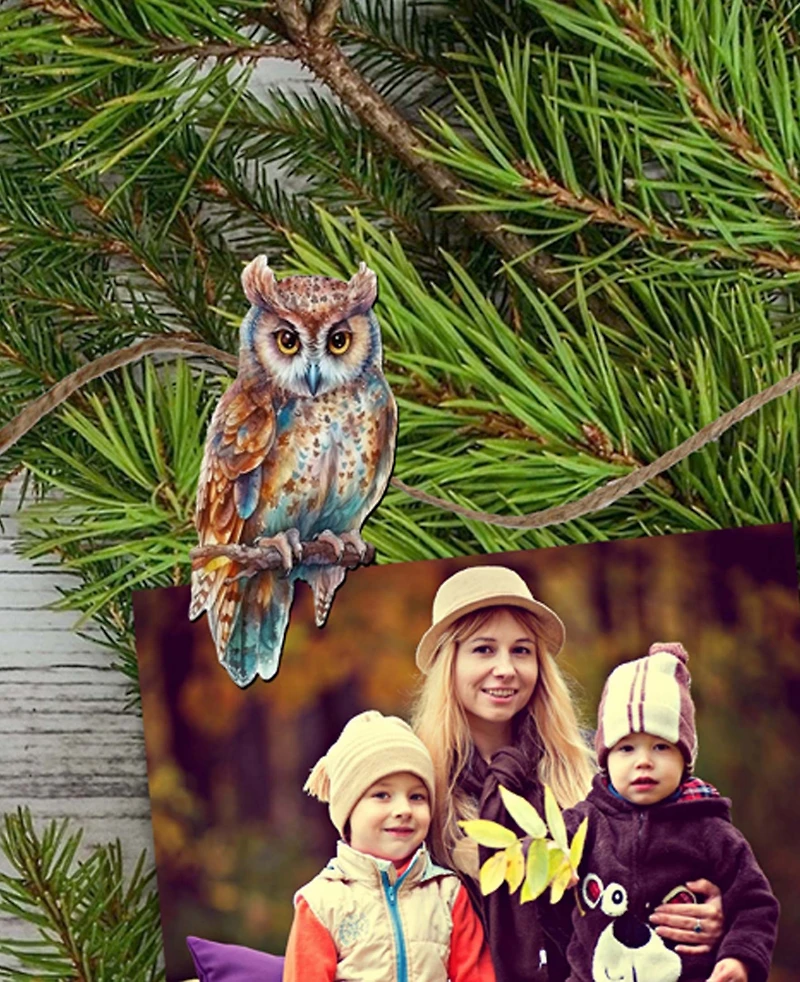 Designocracy Holiday Wooden Clip-On Ornaments Night Owls Set of 6 G. DeBrekht