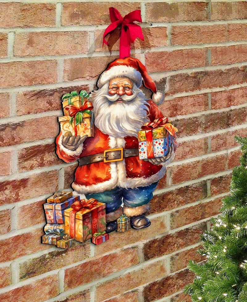 Designocracy Merry Delivery Christmas Wooden Door Hanger Door Decor G. DeBrekht