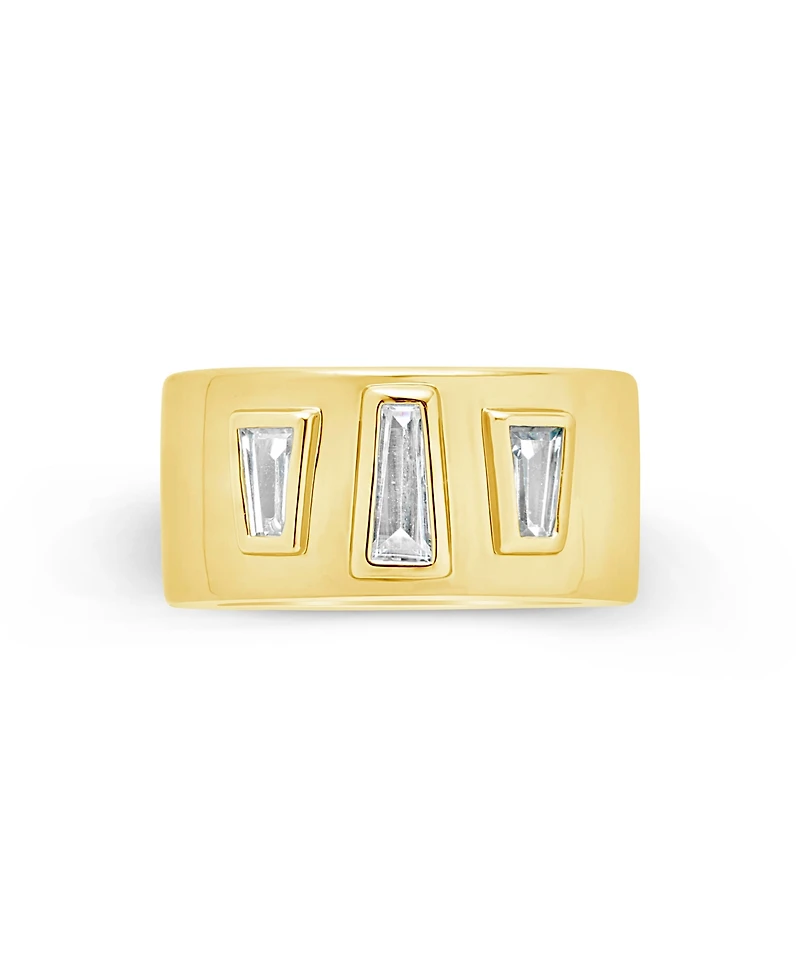 Sterling Forever Cubic Zirconia Colsie Cigar Band Ring