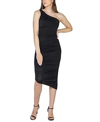24seven Comfort Apparel Women's One Shoulder Ruched Bodycon Dress