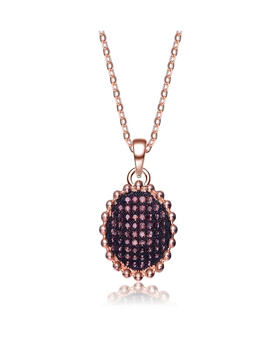 Sterling Silver Cubic Zirconia Oval Shaped Pendant