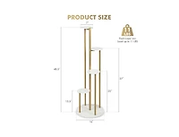 4-Tier 48.5 Inch Metal Plant Stand-White