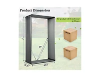 71 Inch Galvanized Metal Raised Garden Bed for Garden Backyard-Dark Grey