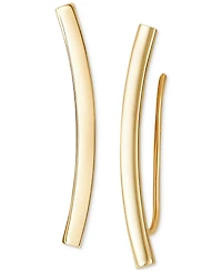 Polished Curved Bar Ear Climber in 10k Gold