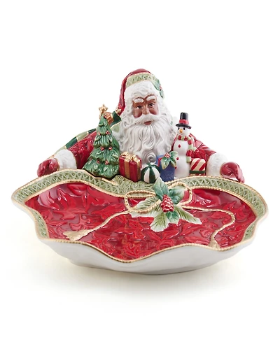 Fitz and Floyd Holiday Home African American Santa Server, 13.5-in