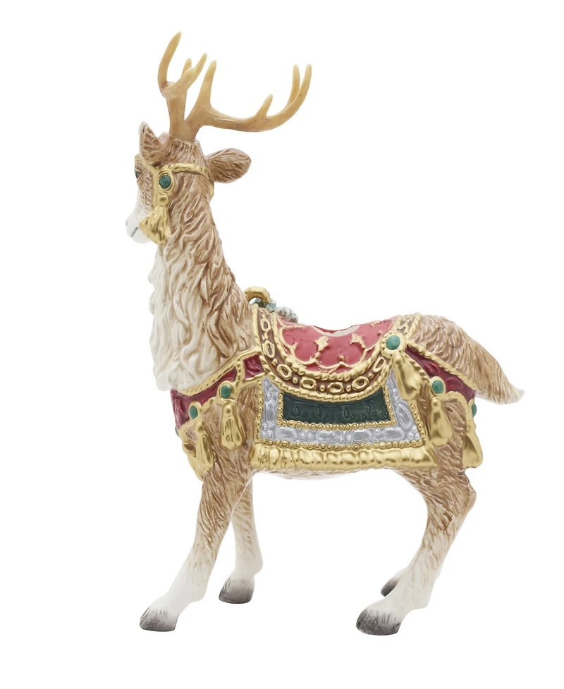 Fitz and Floyd Noel Holiday Standing Deer Candle Holder, 10.25-in
