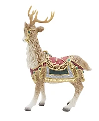 Fitz and Floyd Noel Holiday Standing Deer Candle Holder, 10.25-in