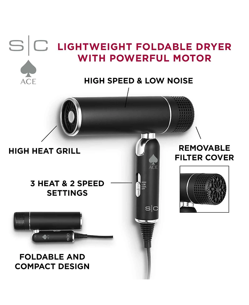 StyleCraft Professional Ace Lightweight Foldable Dryer