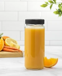 JoyJolt Glass Canning Juice Bottles with Lids, Set of 8