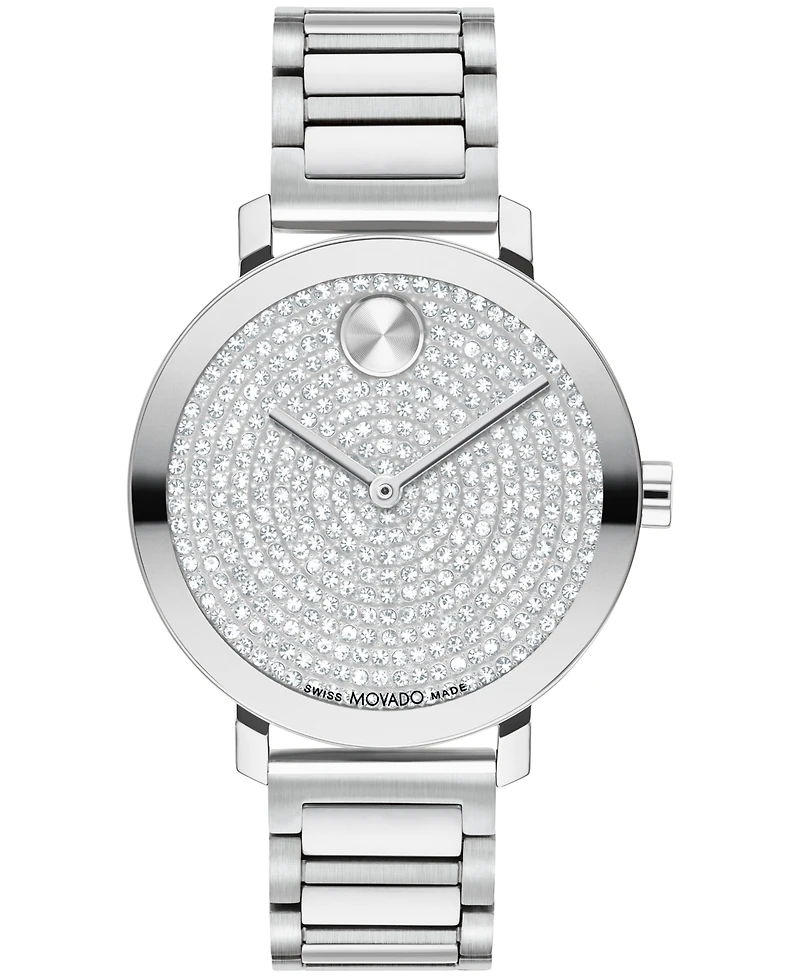 Movado Women's Bold Evolution 2.0 Swiss Quartz Silver-Tone Stainless Steel Watch 34mm