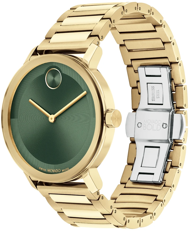 Movado Men's Bold Evolution 2.0 Swiss Quartz Ionic Plated Light Gold-Tone 2 Steel Watch 40mm
