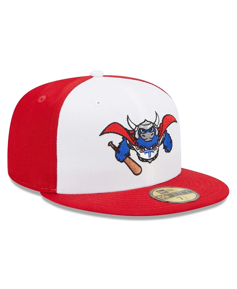 Men's New Era White, Red Tulsa Drillers Marvel x Minor League 59FIFTY Fitted Hat