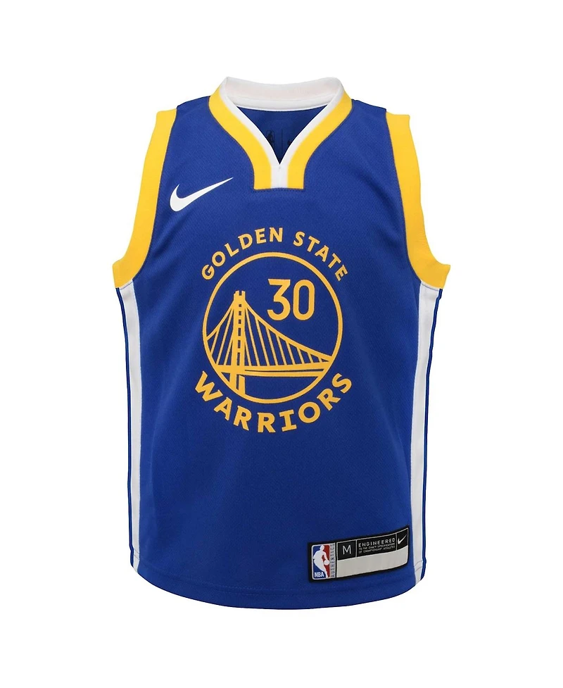 Preschool Boys and Girls Nike Stephen Curry Royal Golden State Warriors Dri-fit Swingman Player Jersey - Icon Edition