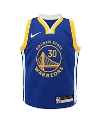 Preschool Boys and Girls Nike Stephen Curry Royal Golden State Warriors Dri-fit Swingman Player Jersey - Icon Edition