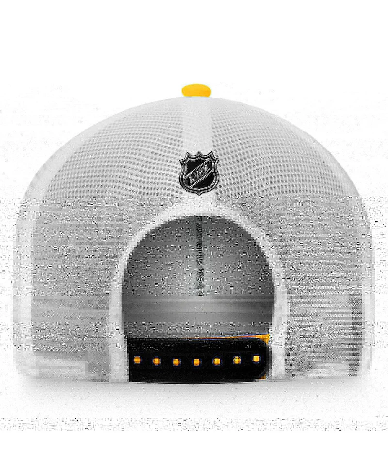 Men's Fanatics Gold, White Pittsburgh Penguins Authentic Pro Trucker Snapback Hat