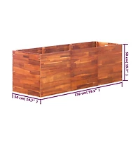 Garden Raised Bed Acacia Wood 59.1"x19.7"x19.7"