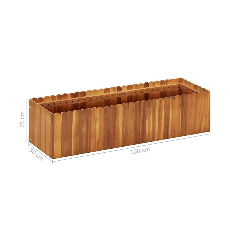 Garden Raised Bed 39.3"x11.8"x9.8" Solid Acacia Wood