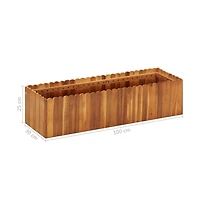 Garden Raised Bed 39.3"x11.8"x9.8" Solid Acacia Wood