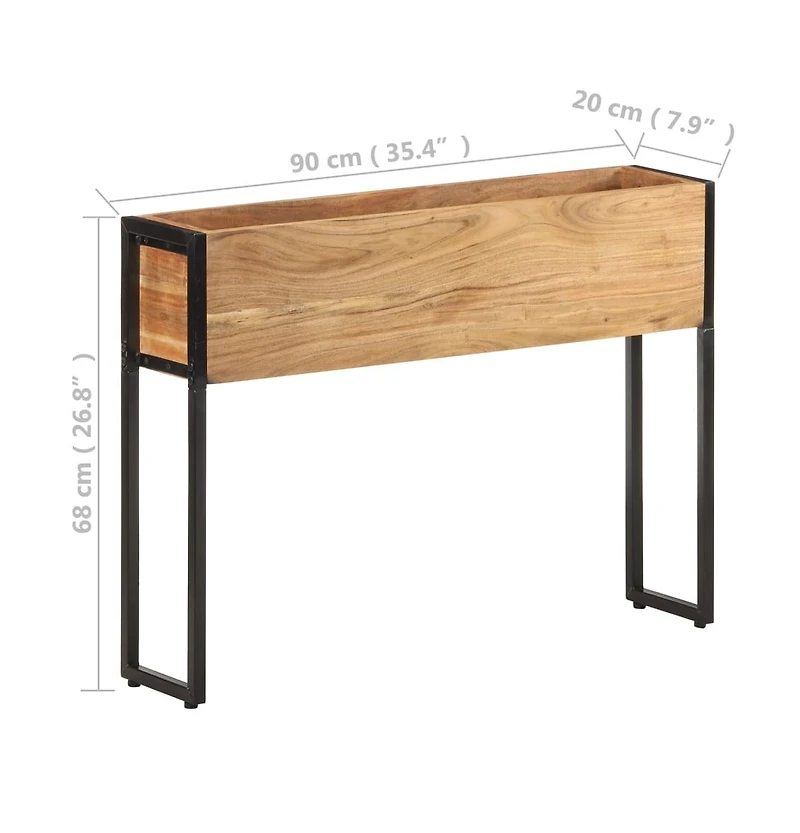 Planter 35.4"x7.9"x26.8" Solid Acacia Wood
