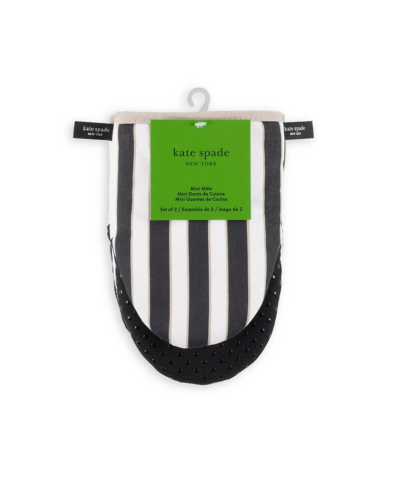 kate spade new york Botanical Stripe Mini Oven Mitt 2-Pack Set, 5.5" x 8"