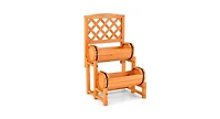 2-Tier Raised Garden Bed with 2 Cylindrical Planter Boxes and Trellis-Orange