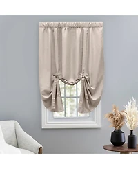 Ricardo Grasscloth Lined Rod Pocket Tie-Up Curtain Panel 54"W x 63"L