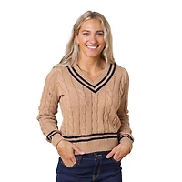 Hope & Henry Women's Long Sleeve V-Neck Cricket Sweater