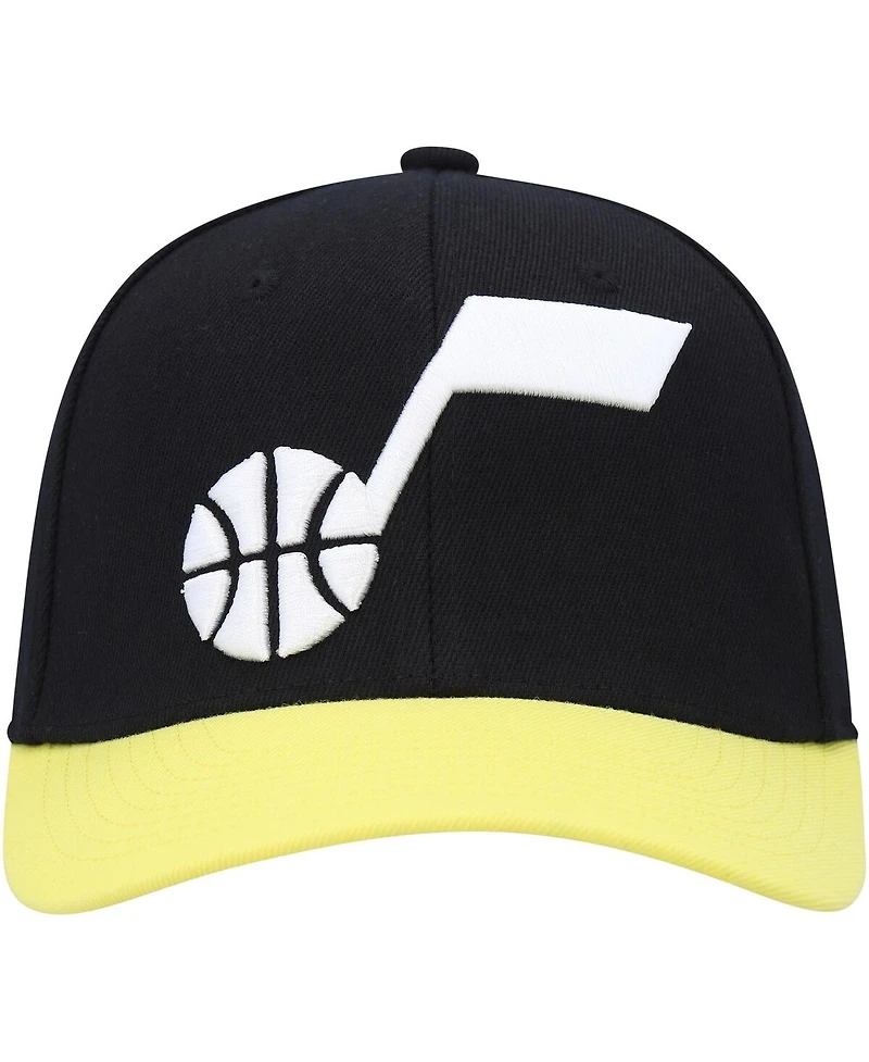 Men's Mitchell & Ness Black, Gold Utah Jazz Mvp Team Two-Tone 2.0 Stretch-Snapback Hat