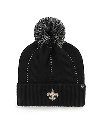 Women's '47 Brand Black New Orleans Saints Bauble Cuffed Knit Hat with Pom