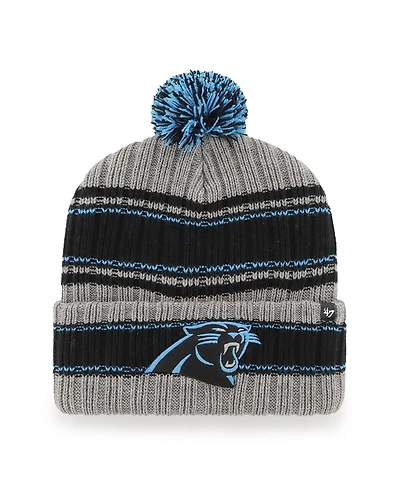 Men's '47 Brand Graphite Carolina Panthers Rexford Cuffed Knit Hat with Pom