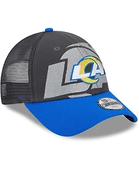 Big Boys and Girls New Era Graphite Los Angeles Rams Reflect 9FORTY Adjustable Hat