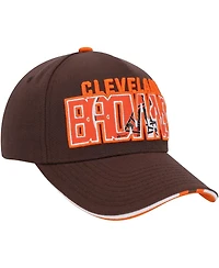 Big Boys and Girls Brown Cleveland Browns On Trend Precurved A-Frame Snapback Hat
