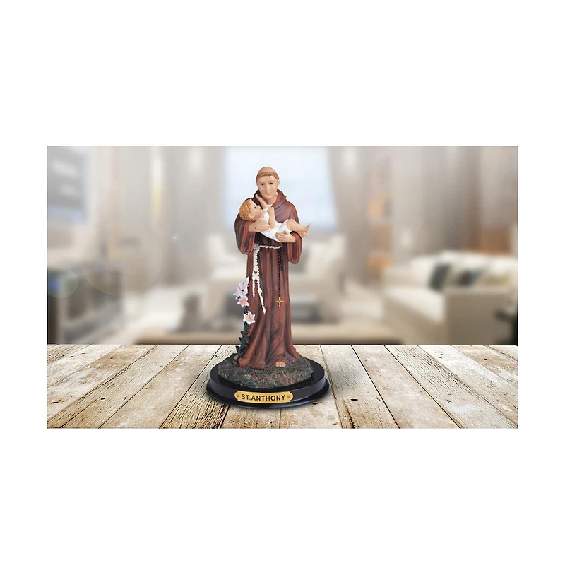 Fc Design 9"H Saint Anthony Holding Child Jesus Statue Anthony of Padua Holy Figurine Religious Decoration Home Decor Perfect Gift for House Warming,