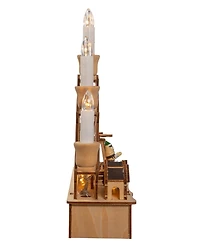 Kurt Adler 10.25" Wooden Led Light-Up Musical and Motion Christmas Village