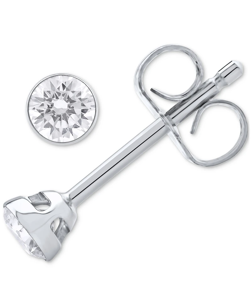 Diamond Prongless Stud Earrings (1/ ct. t.w.) in 14k White Gold