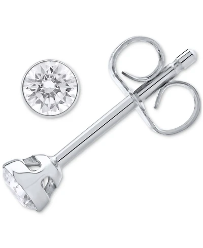 Diamond Prongless Stud Earrings (1/3 ct. t.w.) in 14k White Gold