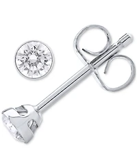 Diamond Prongless Stud Earrings (1/ ct. t.w.) in 14k White Gold