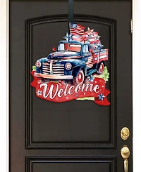 Designocracy Holiday Wooden Door Decor Welcome Sign United We Stand G. DeBrekht