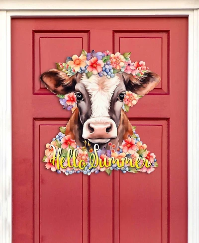 Designocracy Holiday Wood Welcome Sign Hanging Decoration Hello Summer G. DeBrekht