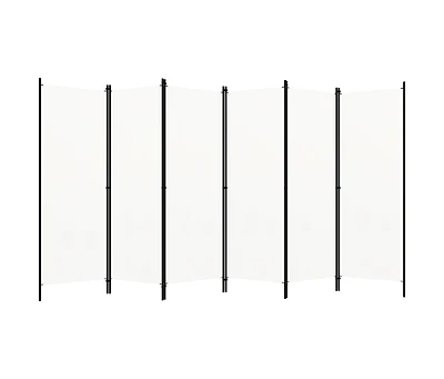 vidaXL 6-Panel Room Divider White 118.1"x70.9"