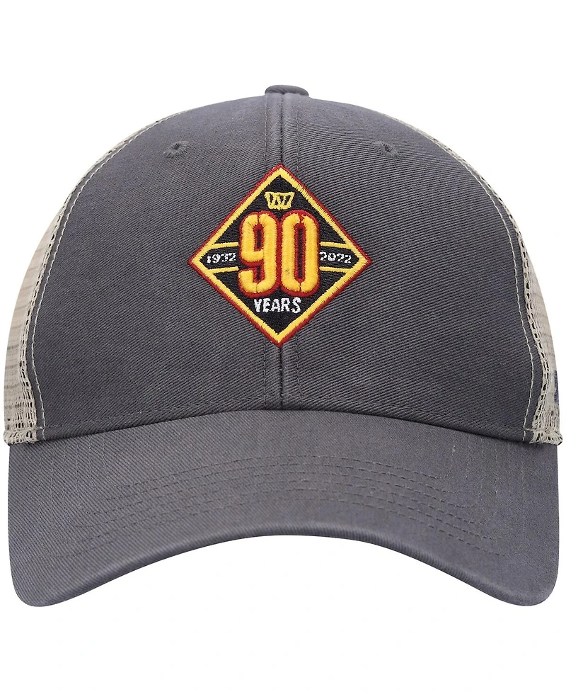 Men's '47 Brand Charcoal, Natural Washington Commanders 90th Season Mvp Trucker Snapback Hat