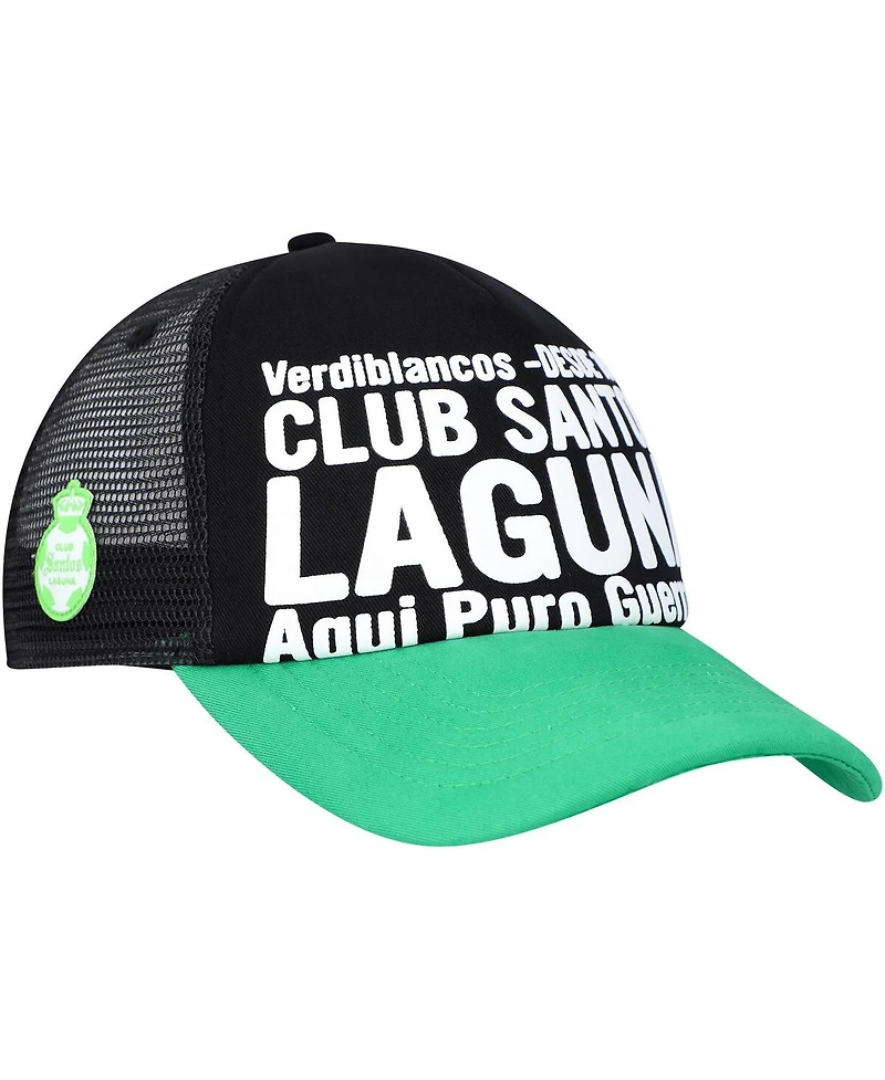 Men's Black Santos Fc Club Gold Adjustable Hat