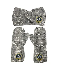 Women's ZooZatz Gray La Galaxy Marled Headband and Mittens Set