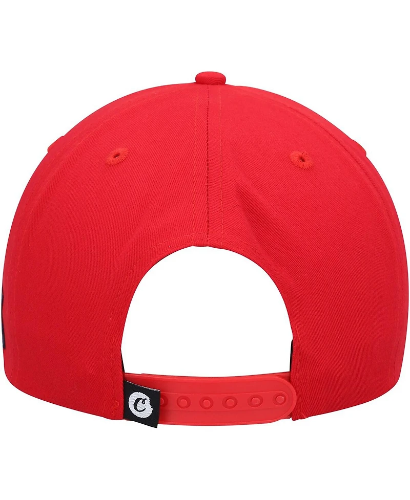 Men's Cookies Red Searchlight Snapback Hat