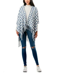 Marcus Adler Hooded Houndstooth Ruana Scarf